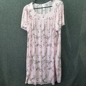 Adonna Vintage Sleepwear Floral Gown Pink Cottage core Women's XL